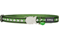 Red Dingo Reflective Cat Safety Collar - Green Fish