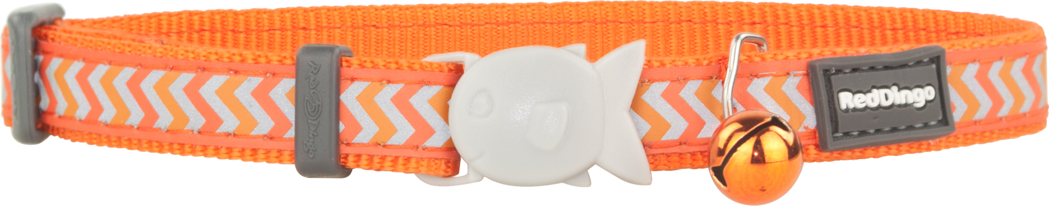 Red Dingo Reflective Cat Safety Collar - Orange Ziggy
