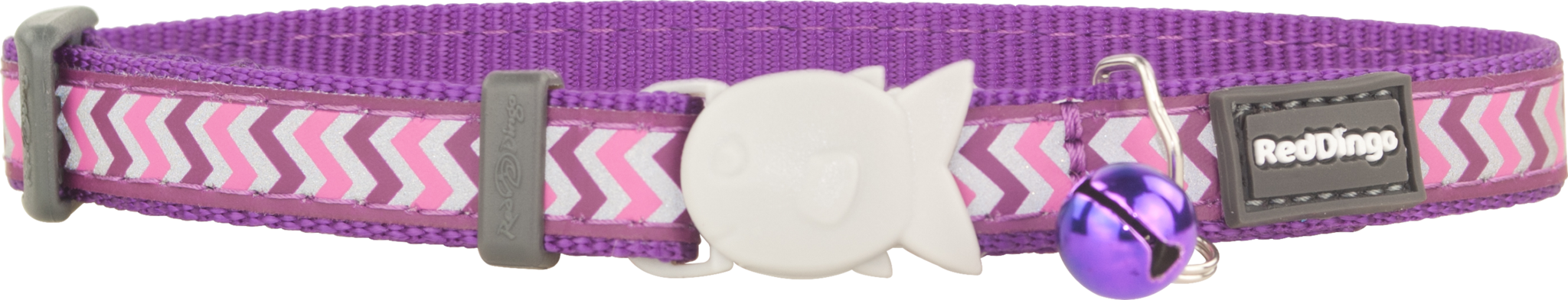 Red Dingo Reflective Cat Safety Collar - Purple Ziggy