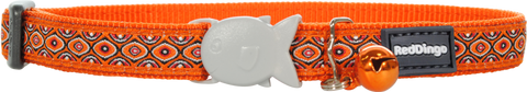 Red Dingo Designer Cat Safety Collar - Snake Eyes (Orange)