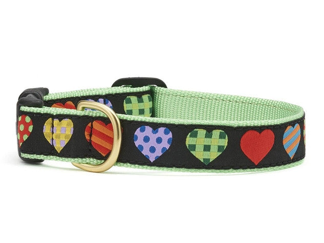Up Country Colorful Hearts Dog Collar