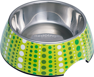 Red Dingo Premium 2-in-1 Dog Bowl - Lime Green Lotzadotz