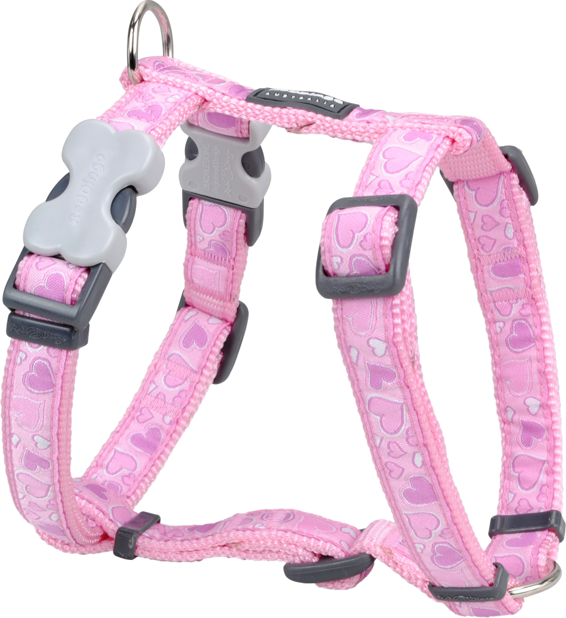 Red Dingo Designer Dog Harness - Breezy Love (Pink)
