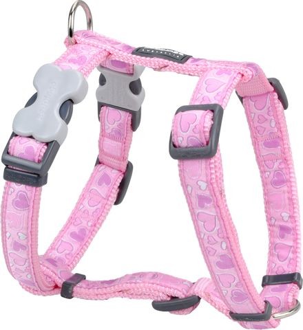 Red Dingo Designer Dog Harness - Breezy Love (Pink)