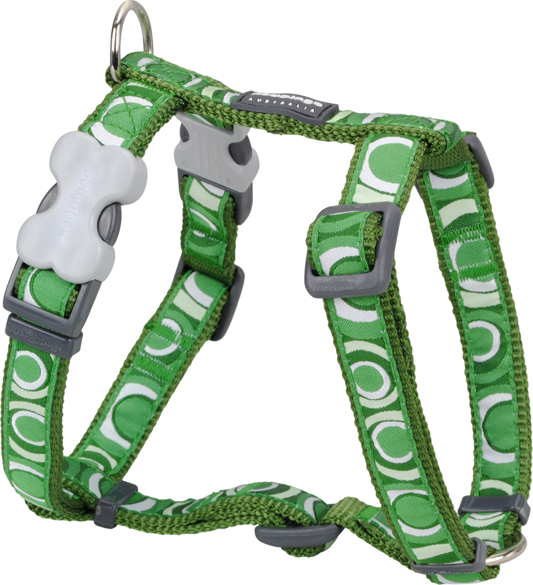 Red Dingo Designer Dog Harness - Circadelic (Green)