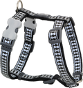 Red Dingo Designer Dog Harness - Reflective Bones (Black)