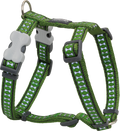 Red Dingo Designer Dog Harness - Reflective Bones (Green)