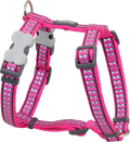 Red Dingo Designer Dog Harness - Reflective Bones (Hot Pink)