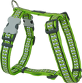 Red Dingo Designer Dog Harness - Reflective Bones (Lime Green)