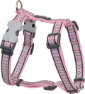 Red Dingo Designer Dog Harness - Reflective Bones (Pink)
