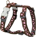 Red Dingo Designer Dog Harness - Polka Dot (Pink on Brown)