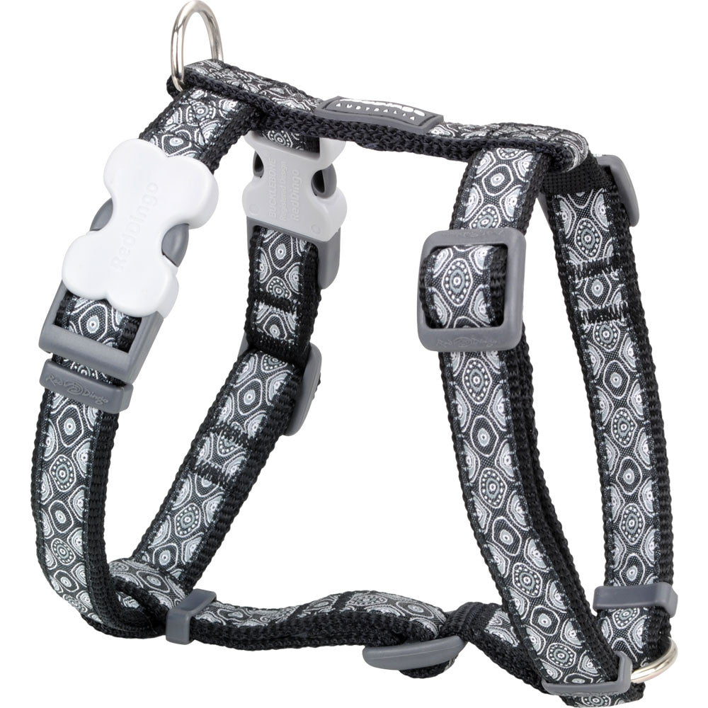 Red Dingo Designer Dog Harness - Snake Eyes (Black)