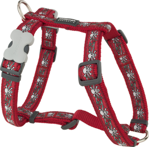 Red Dingo Designer Dog Harness - Skull & Roses