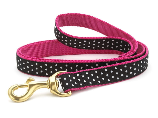 Up Country Black & White Dots Dog Leash