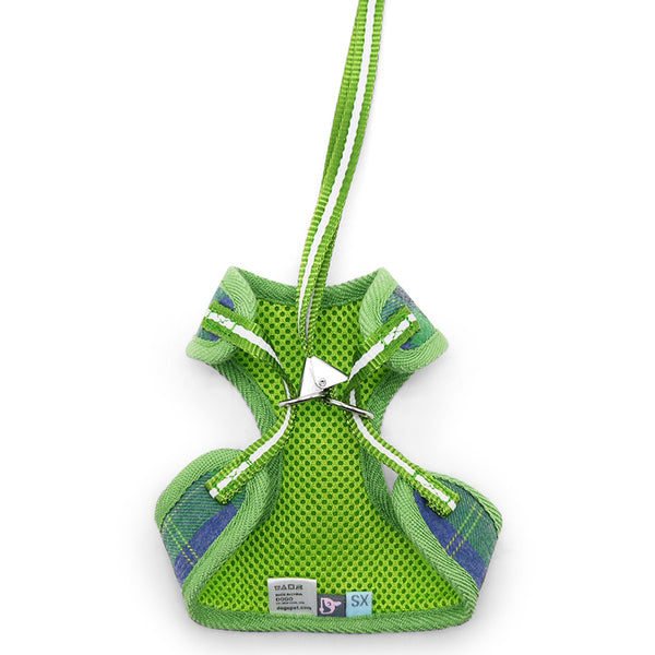 EasyGO Soft Step-In Dog Harness - Blue/Green Plaid