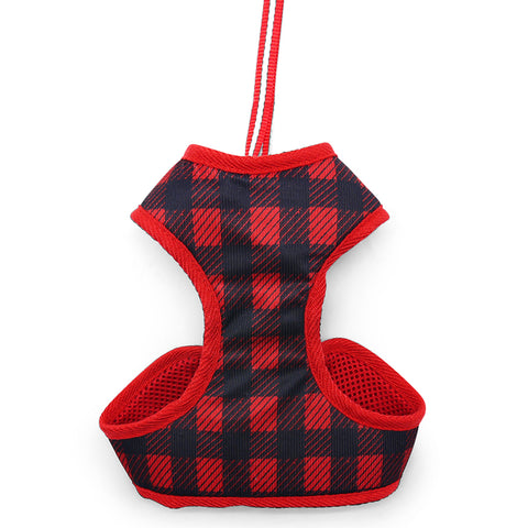 EasyGO Soft Step-In Dog Harness - Red Plaid