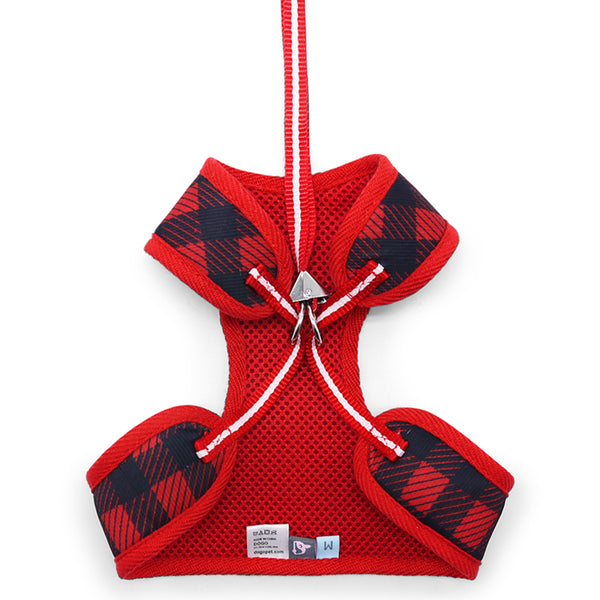 EasyGO Soft Step-In Dog Harness - Red Plaid