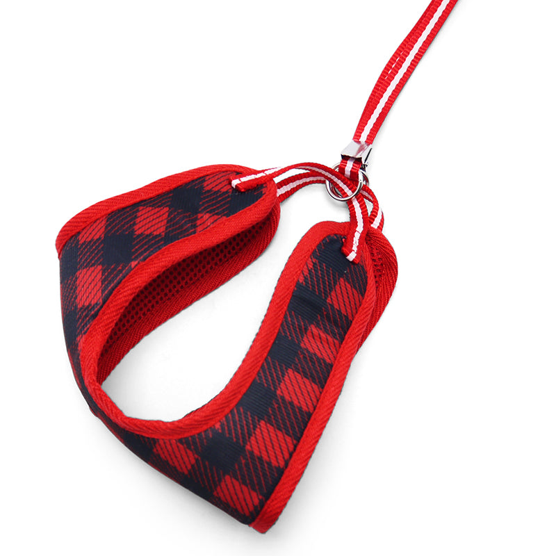 EasyGO Soft Step-In Dog Harness - Red Plaid
