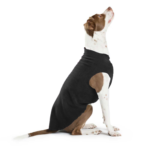 Gold Paw Stretch Fleece Dog Coat - Black