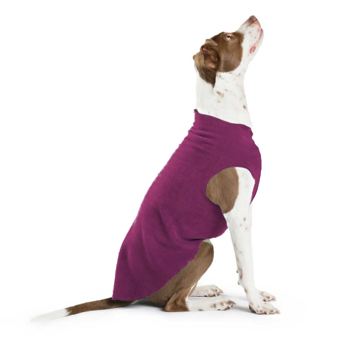 Gold Paw Stretch Fleece Dog Coat - Eggplant