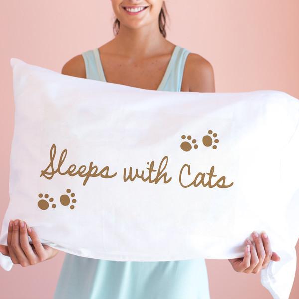 Sleeps with Cats Single Pillowcase