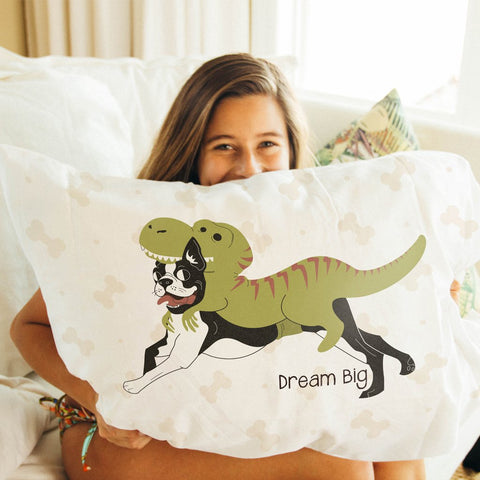 Dream Big (Dogo-saurus Rex) Wonderfully Soft Microfiber Pillowcase