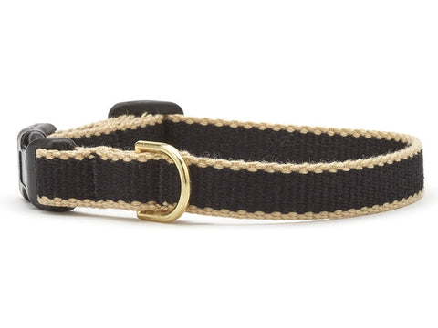 Up Country Green Market Bamboo Cat Collar - Black & Tan