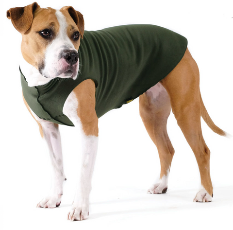 Gold Paw Stretch Fleece Dog Coat - Hunter Green
