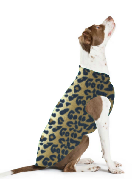 Gold Paw Stretch Fleece Dog Coat - Leopard