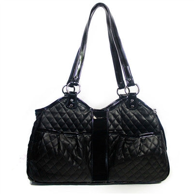 Petote Quilted Luxe Metro Dog Carrier - Black