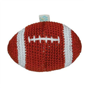 Football Crochet Dog Toy with Squeaker