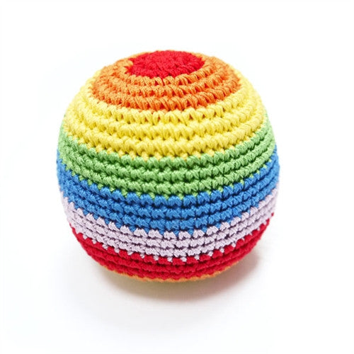 Rainbow Crochet Dog Toy with Squeaker