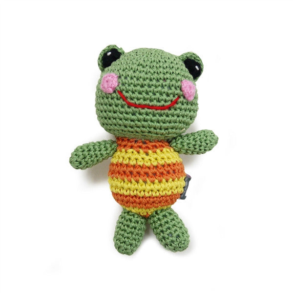 Froggy Doll Crochet Dog Toy with Squeaker