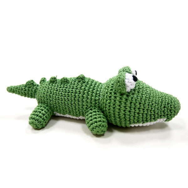 Alligator Crochet Dog Toy with Squeaker