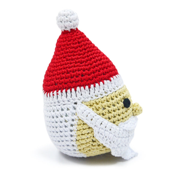 Jolly Santa Crochet Dog Toy with Squeaker