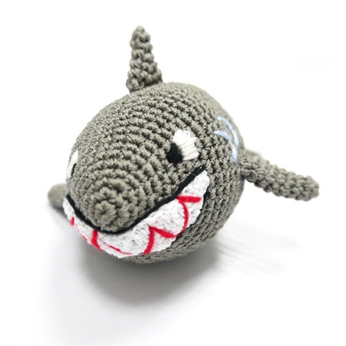 Shark Crochet Dog Toy with Squeaker