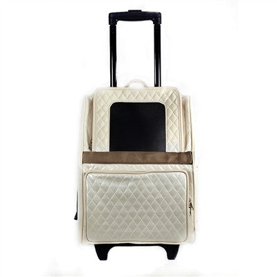 Petote Quilted Luxe Rio Bag On Wheels - Ivory