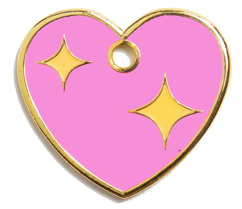 Pink Heart Dog Tag