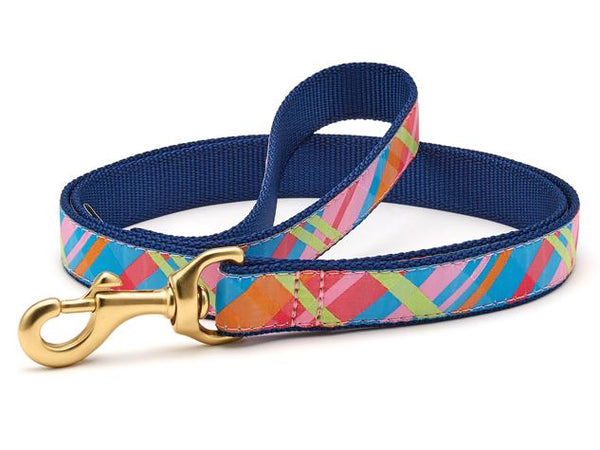 Up Country Pink Madras Dog Lead