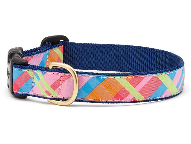 Up Country Pink Madras Dog Collar