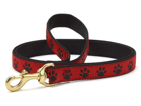 Up Country Red & Black Paws Dog Leash