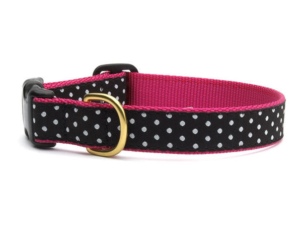 Up Country Black & White Dots Dog Collar