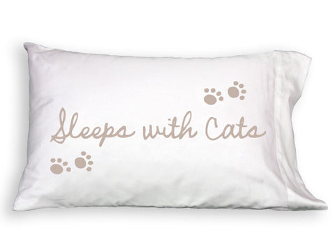 Sleeps with Cats Single Pillowcase