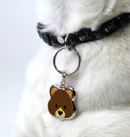 Bear shaped dog tag top