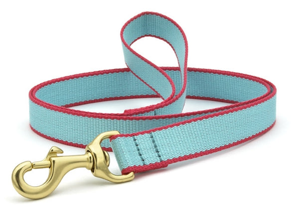 Personalized Bamboo Dog Collar - Aqua/Coral