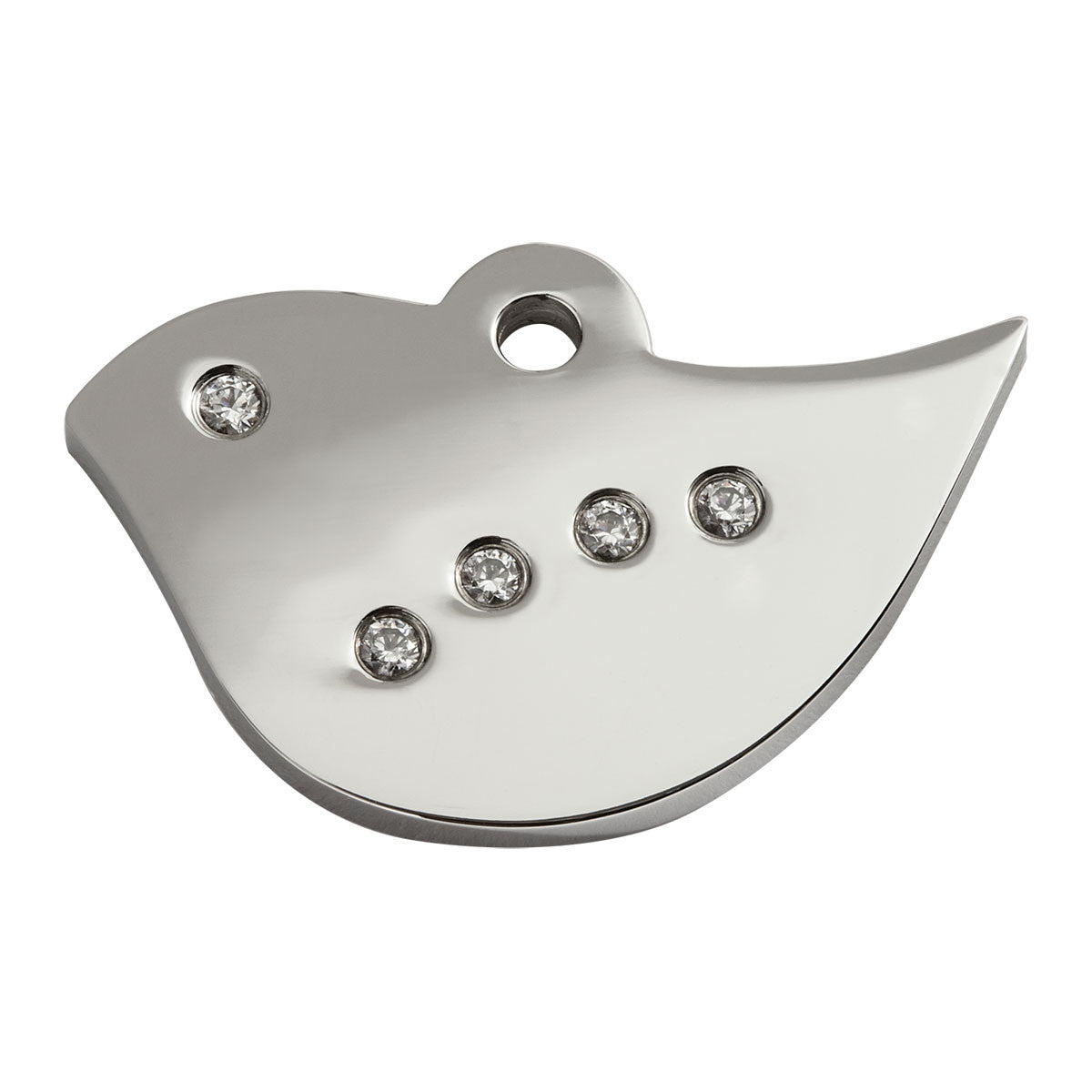 Red Dingo Diamante Stainless Steel Dog Tag with Swarovski Zirconia - Bird