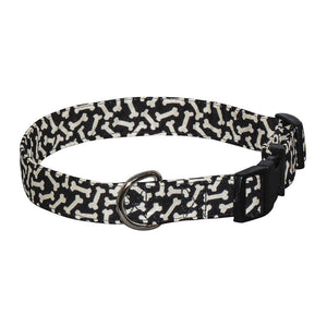 Elmo's Closet Black Bones Dog Collar