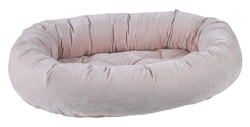 Blush Microvelvet Donut Dog Bed
