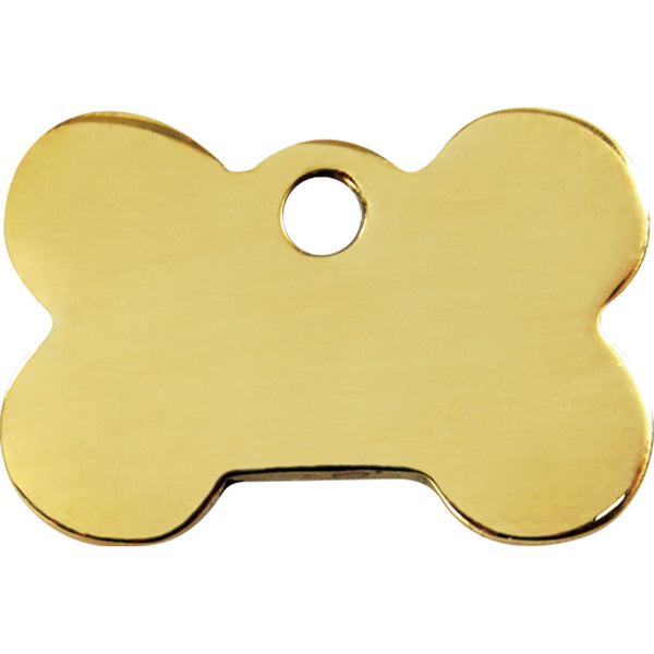 Red Dingo Brass Dog Bone Shaped Dog ID Tag (Double Side Engraving)