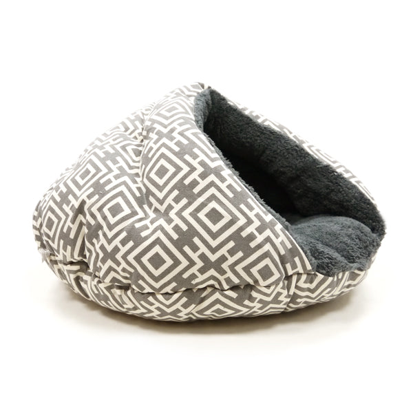 Burger Bed Small Dog Snuggle Bed - Modern Grey